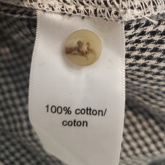 Maurices NEW Plaid Button Up Shirt Long Sleeves Size XL Black Cream Gray Cotton - Picture 11 of 15